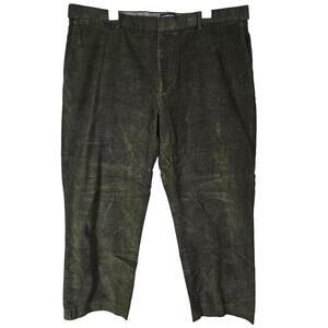 Lands End Corduroy Pants Men's 42X26 Green Traditional Fit Classic Casual Work